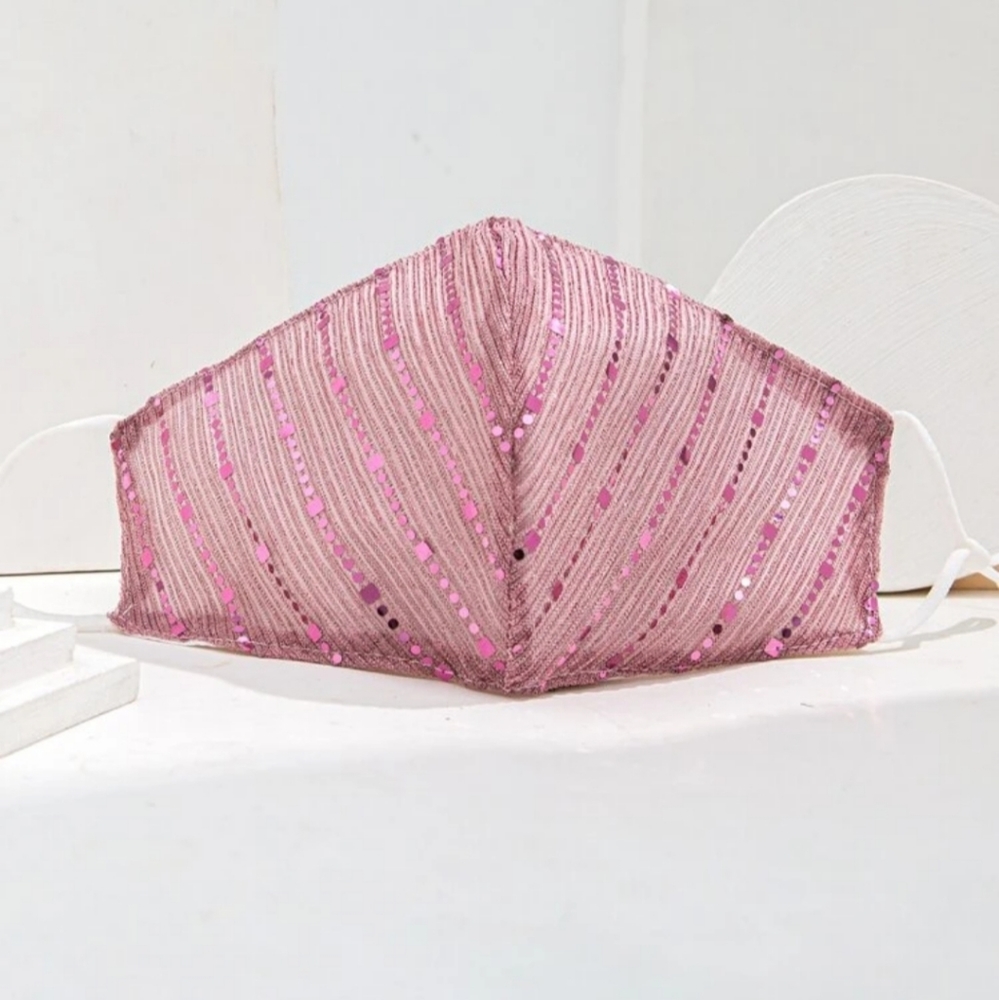 Metallic Embroidered Face Mask - Picture 6 of 6